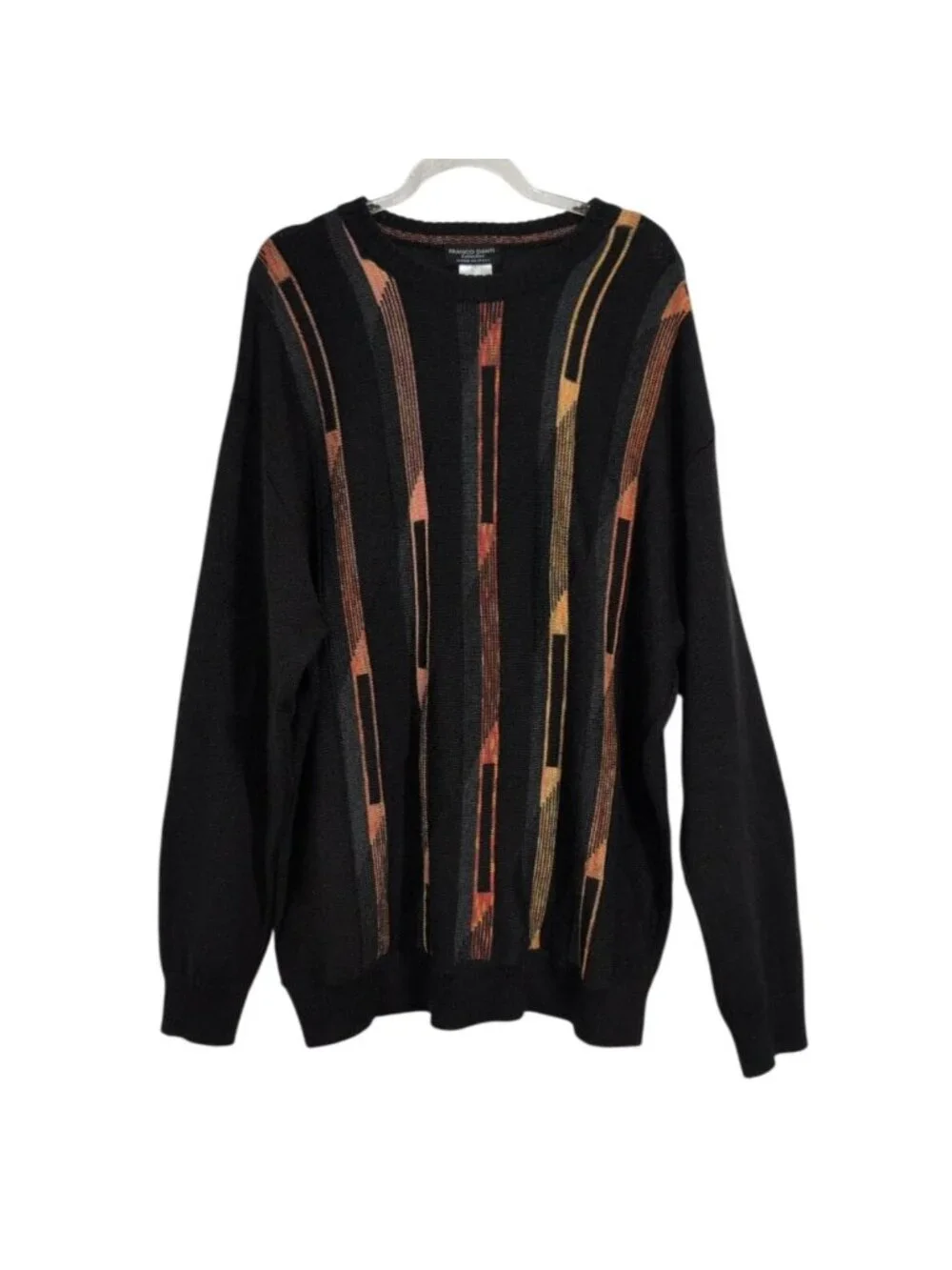 Franco Danti Grandpa Sweater Mens Size XXL Black Wool Blend Indie Grunge Italy